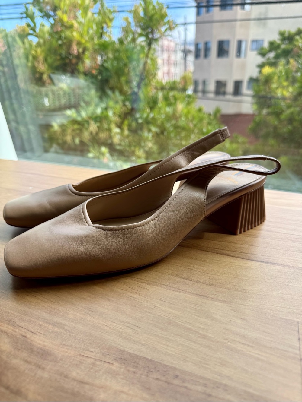 Sam Edelman (USED) Slingback Block Heel Pumps in Beige Nude Size 9 - Picture 3 of 13